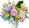 Artificial Flowers for Decorations Fake PU Tulips and Roses Colorful Flowers Faux Flowers Arrangements for Home Summer Wedding Table Centerpieces Vase Decor (13.38"")
